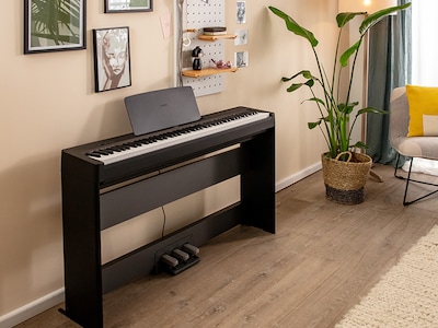 The P-145BTB on an optional stand with three-pedal unit
