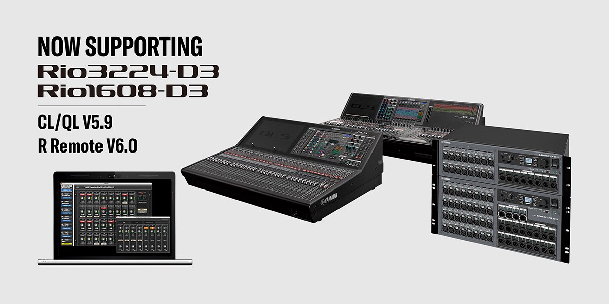 New CL/QL Mixer Firmware And R Remote Software Supports Rio-D3 I/O