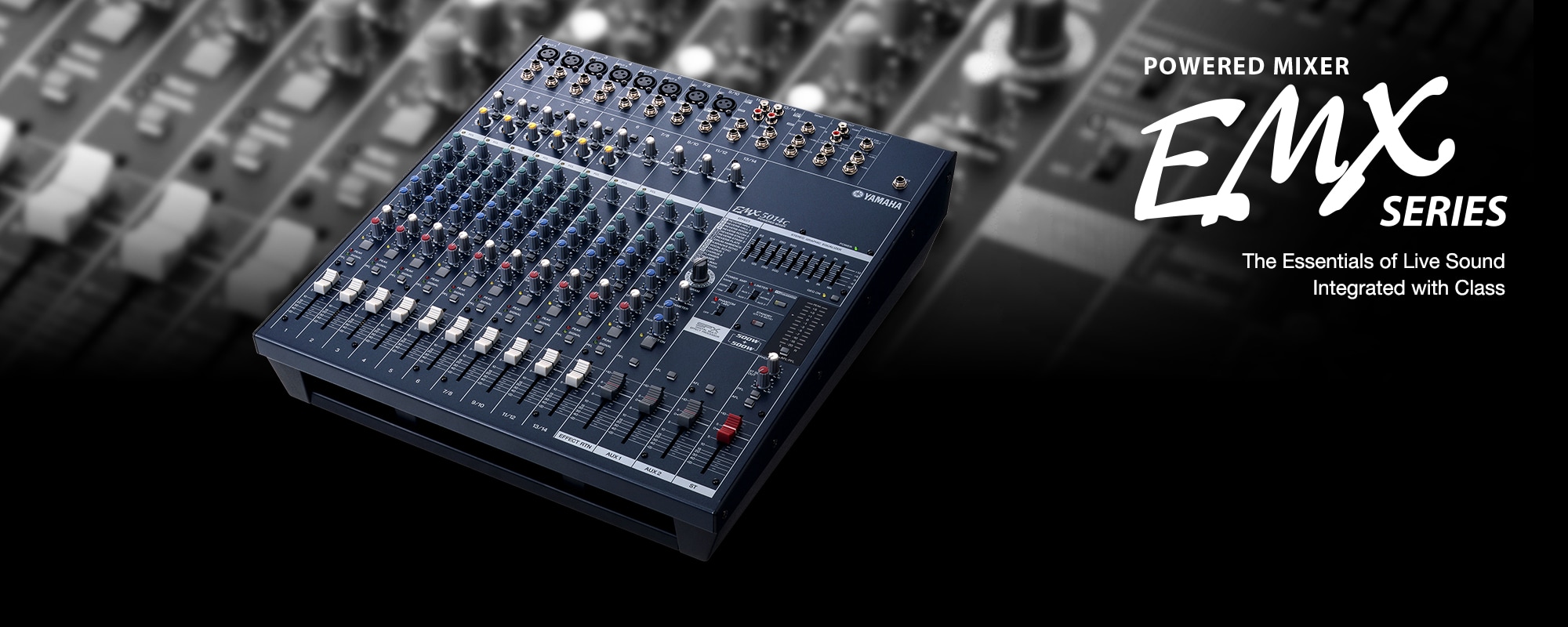 美品 動作良好 YAMAHA EMX5014C パワードミキサー 14ch ハードケース付き！動作良好 ヤマハ EMX5014C パワードミキサー